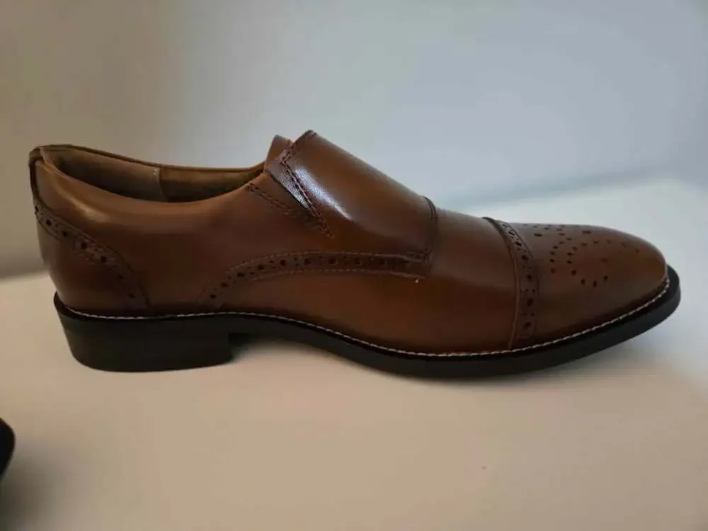NEW!! Stafford Mens Andrew Oxford Shoes -Size 9.5 - Cognac